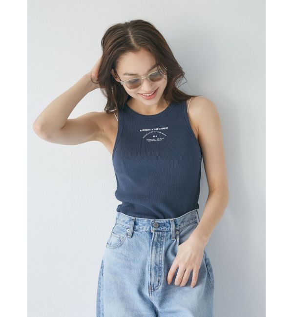 Ungrid「ロゴアメスリショートタンクトップ」|Tシャツ・カットソー|