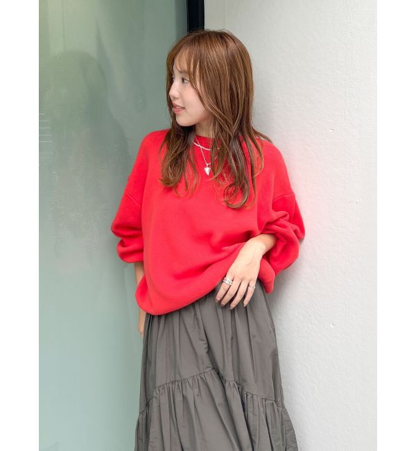 Ungrid「【WEB限定】スリーブタックスウェットライクルーズニット」|ニット・セーター|