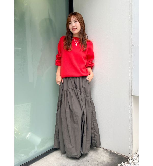 Ungrid「【WEB限定】スリーブタックスウェットライクルーズニット」|ニット・セーター|