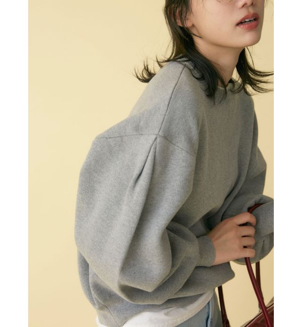 Ungrid「【WEB限定】スリーブタックスウェットライクルーズニット」|ニット・セーター|