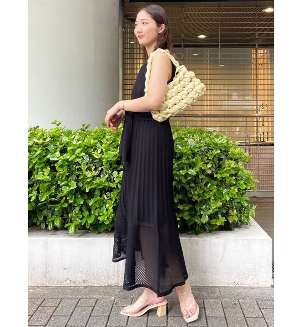 LAGUNAMOON「ストライプメッシュニットワンピース」|ワンピース|