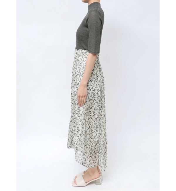 LAGUNAMOON「楊柳プリントニットドッキングワンピース」|ワンピース|