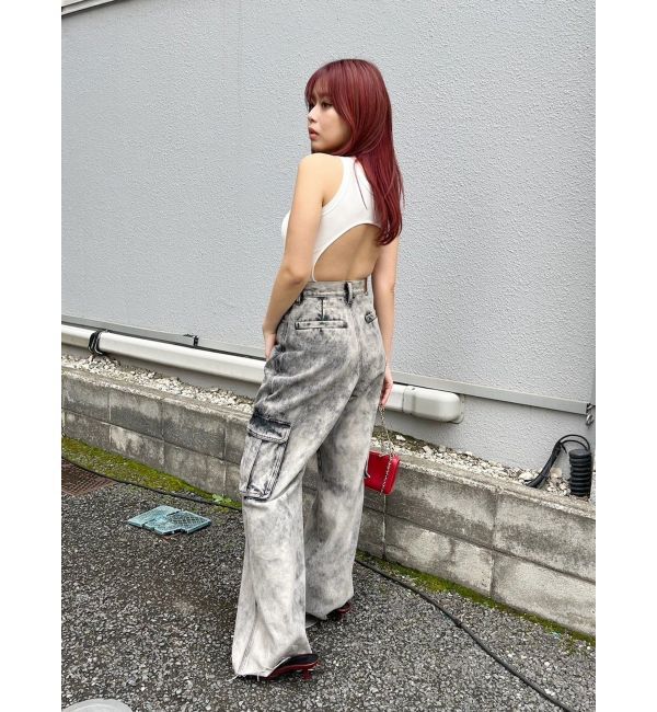 EVRIS「バックオープンボディースーツ」|タンクトップ|