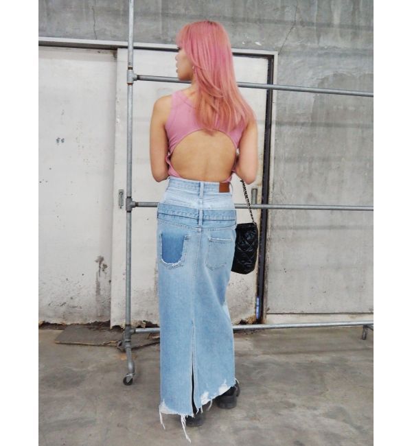 EVRIS「バックオープンボディースーツ」|タンクトップ|