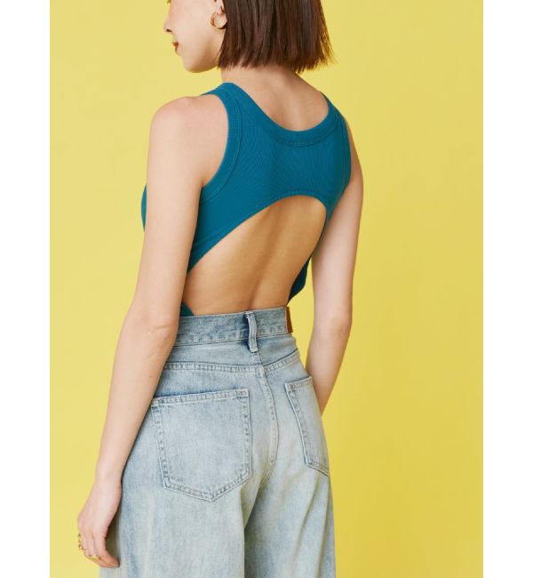 EVRIS「バックオープンボディースーツ」|タンクトップ|ブルー