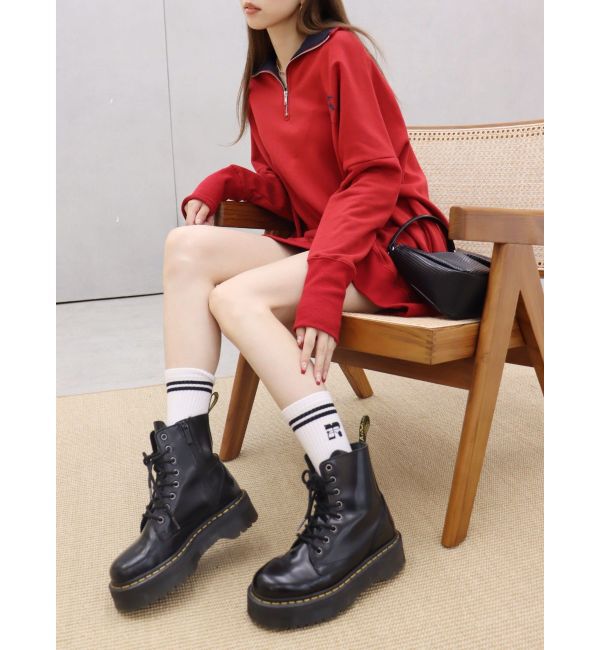 EVRIS「ハーフジップスウェットミニワンピース」|ワンピース|