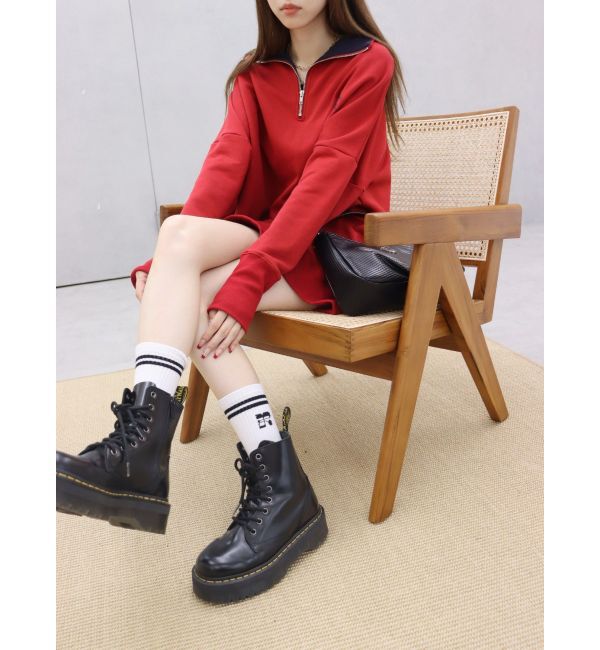 EVRIS「ハーフジップスウェットミニワンピース」|ワンピース|