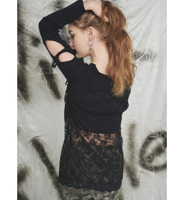 EVRIS「リボンキャミレースチュニック」|キャミソール|