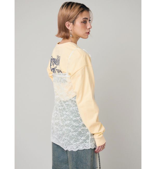 EVRIS「リボンキャミレースチュニック」|キャミソール|