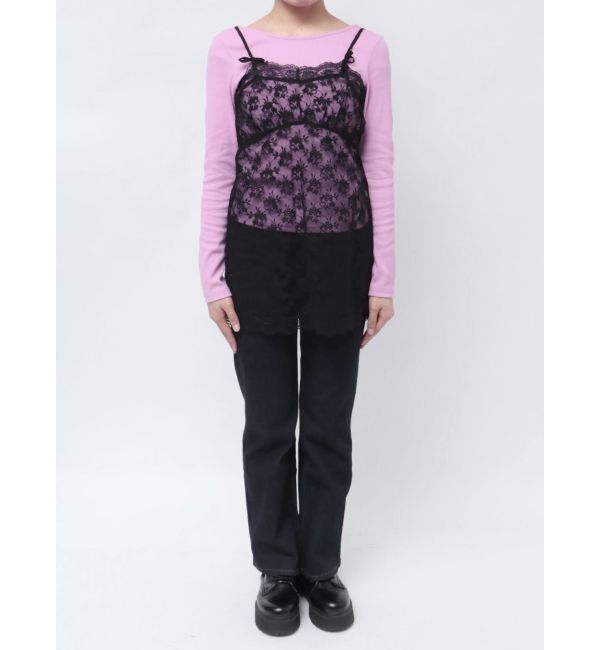 EVRIS「リボンキャミレースチュニック」|キャミソール|