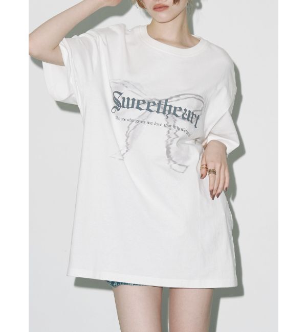 EVRIS「フロントリボングラフィックBIG Tシャツ」|Tシャツ・カットソー|ホワイト