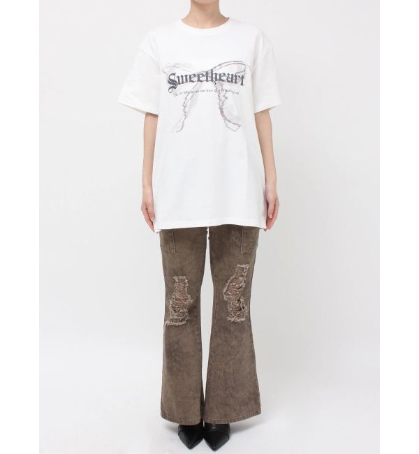 EVRIS「フロントリボングラフィックBIG Tシャツ」|Tシャツ・カットソー|