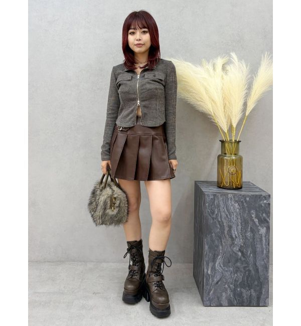 EVRIS「ワンポイントフロントジップポケットリブトップス」|Tシャツ・カットソー|