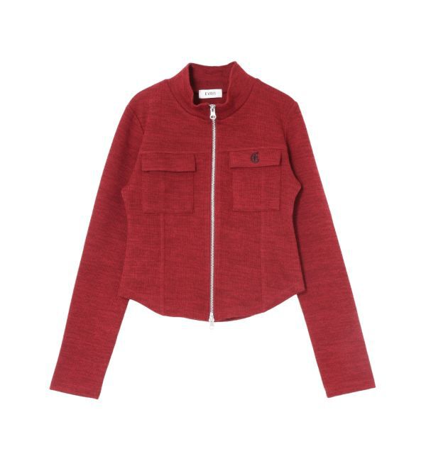 EVRIS「ワンポイントフロントジップポケットリブトップス」|Tシャツ・カットソー|