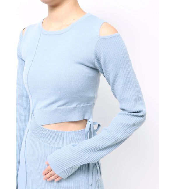 EVRIS「カッティングロングニットワンピース」|ワンピース|