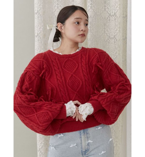 merry jenny「リボンたくさんニットプルオーバー」|ニット・セーター|