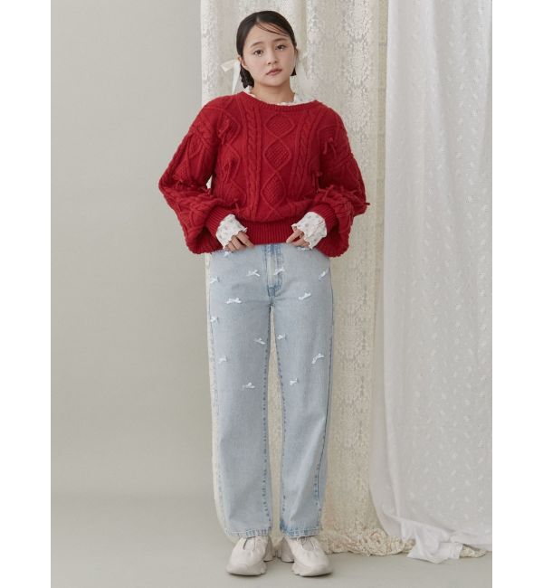 merry jenny「リボンたくさんニットプルオーバー」|ニット・セーター|