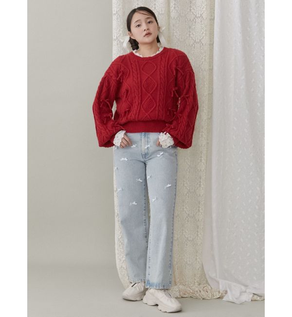 merry jenny「リボンたくさんニットプルオーバー」|ニット・セーター|