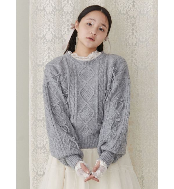 merry jenny「リボンたくさんニットプルオーバー」|ニット・セーター|