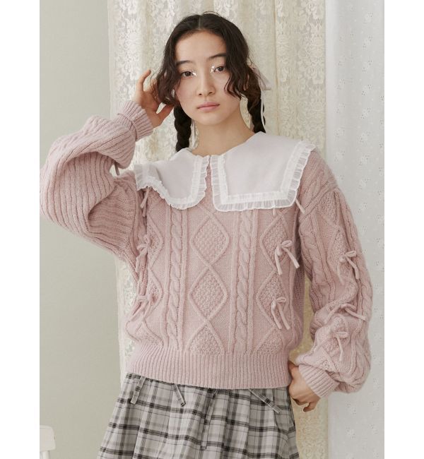 merry jenny「リボンたくさんニットプルオーバー」|ニット・セーター|