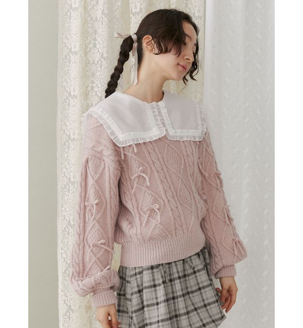 merry jenny「リボンたくさんニットプルオーバー」|ニット・セーター|