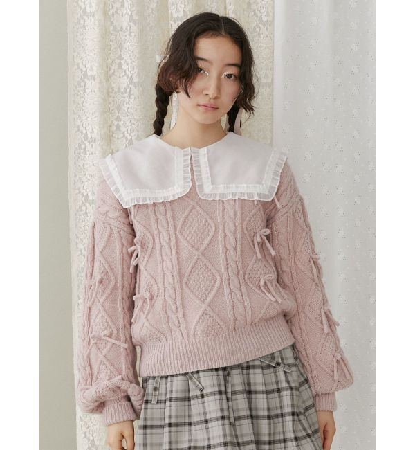 merry jenny「リボンたくさんニットプルオーバー」|ニット・セーター|