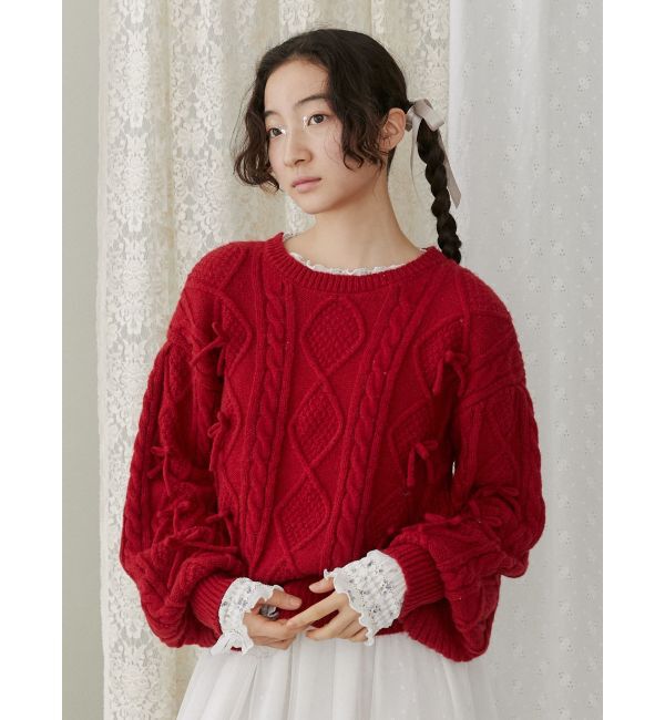 merry jenny「リボンたくさんニットプルオーバー」|ニット・セーター|