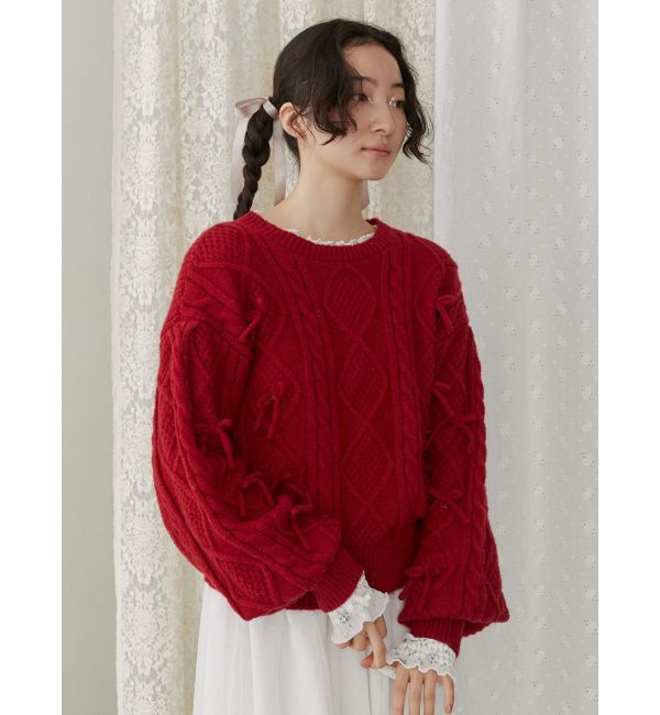 merry jenny「リボンたくさんニットプルオーバー」|ニット・セーター|