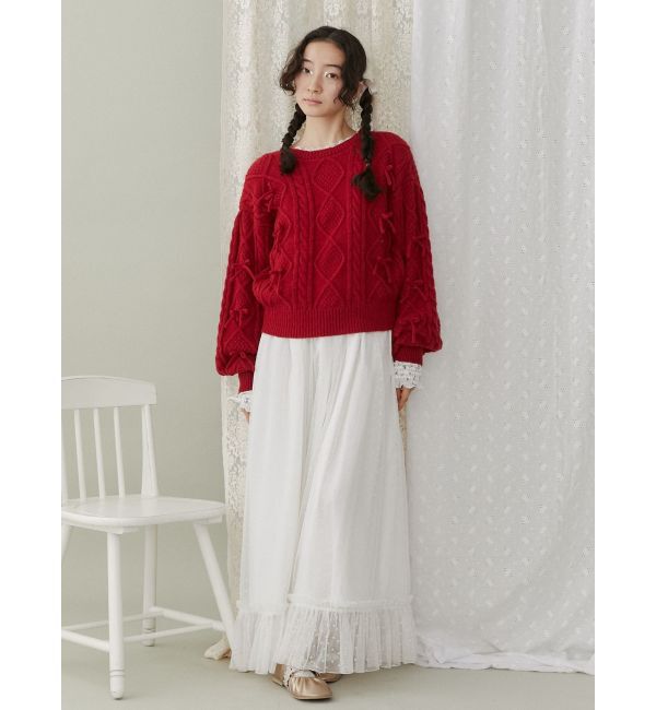 merry jenny「リボンたくさんニットプルオーバー」|ニット・セーター|