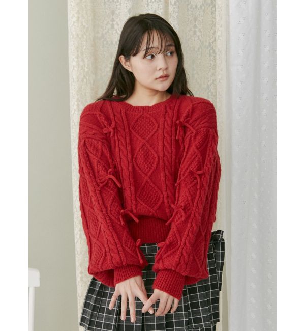 merry jenny「リボンたくさんニットプルオーバー」|ニット・セーター|