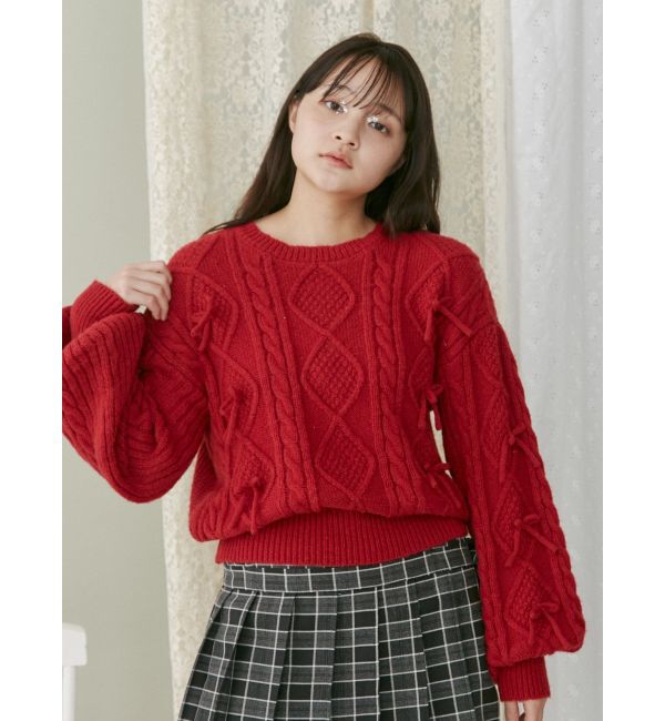 merry jenny「リボンたくさんニットプルオーバー」|ニット・セーター|