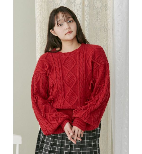 merry jenny「リボンたくさんニットプルオーバー」|ニット・セーター|