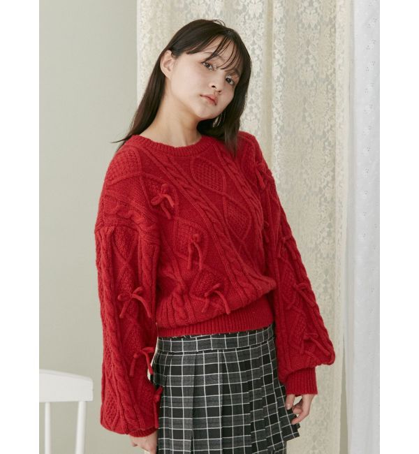 merry jenny「リボンたくさんニットプルオーバー」|ニット・セーター|