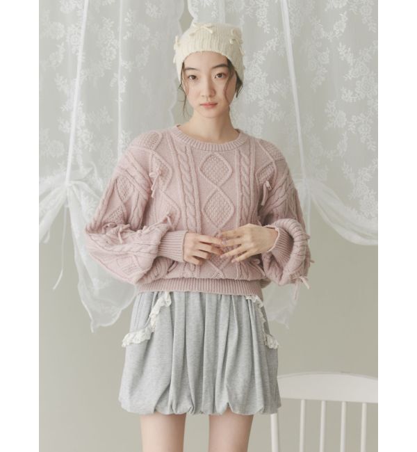 merry jenny「リボンたくさんニットプルオーバー」|ニット・セーター|