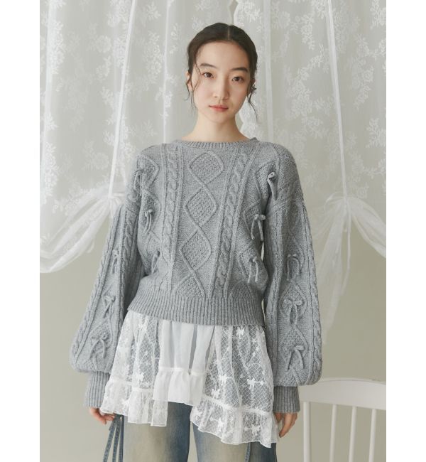 merry jenny「リボンたくさんニットプルオーバー」|ニット・セーター|