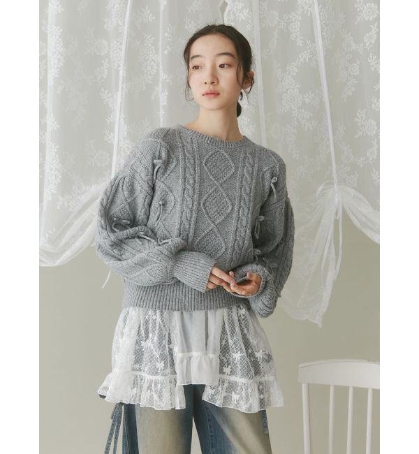 merry jenny「リボンたくさんニットプルオーバー」|ニット・セーター|