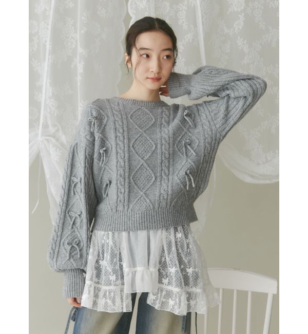 merry jenny「リボンたくさんニットプルオーバー」|ニット・セーター|