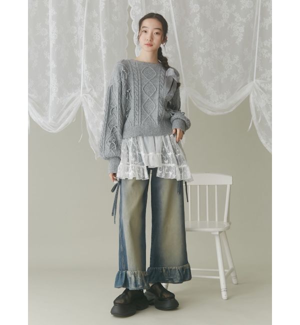 merry jenny「リボンたくさんニットプルオーバー」|ニット・セーター|