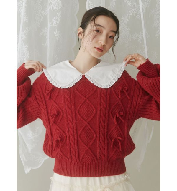 merry jenny「リボンたくさんニットプルオーバー」|ニット・セーター|