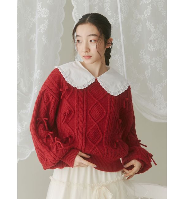 merry jenny「リボンたくさんニットプルオーバー」|ニット・セーター|