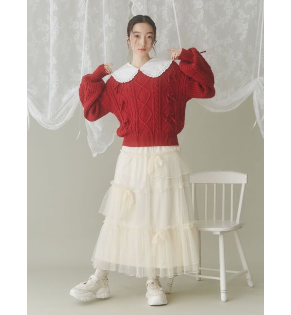 merry jenny「リボンたくさんニットプルオーバー」|ニット・セーター|