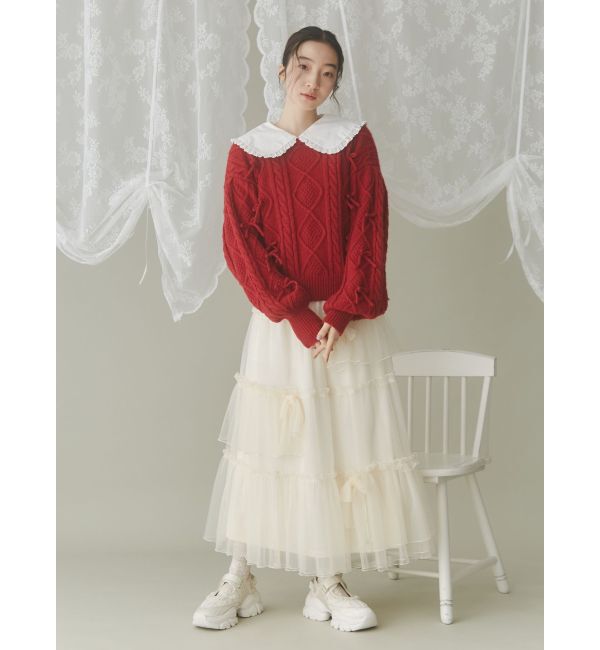 merry jenny「リボンたくさんニットプルオーバー」|ニット・セーター|