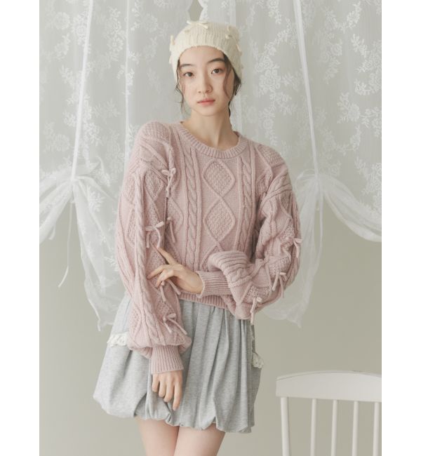 merry jenny「リボンたくさんニットプルオーバー」|ニット・セーター|