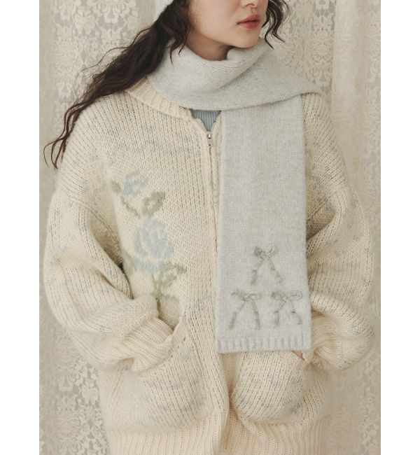 merry jenny「ribbon narrowマフラー」|マフラー|グレー