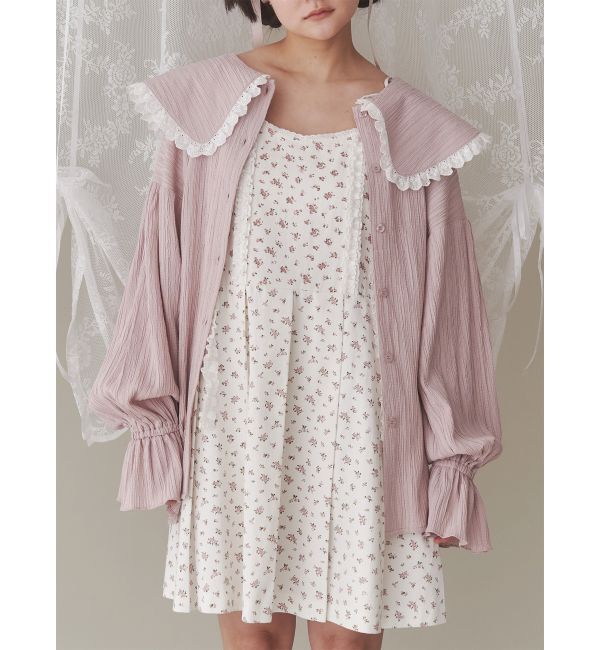 merry jenny「フリルカラーブラウス」|シャツ・ブラウス|ピンク