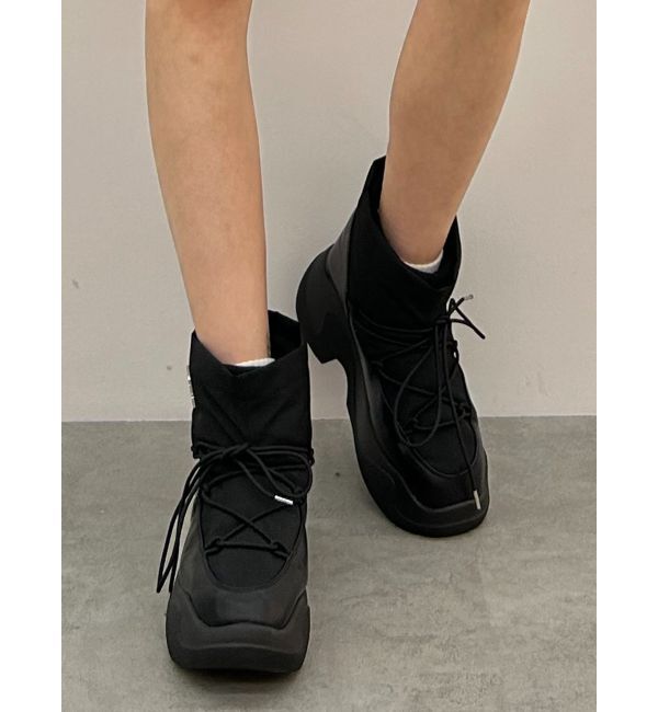 GYDA「GYGYプレートショートブーツ」|ショートブーツ|ブラック