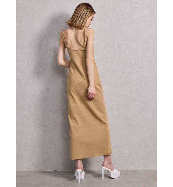 GYDA「SIDE スリットテレコキャミロングワンピース」|ワンピース|