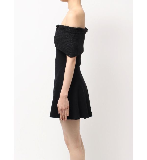 GYDA「ラメオフショルリボンハーフスリーブニットワンピース」|ワンピース|