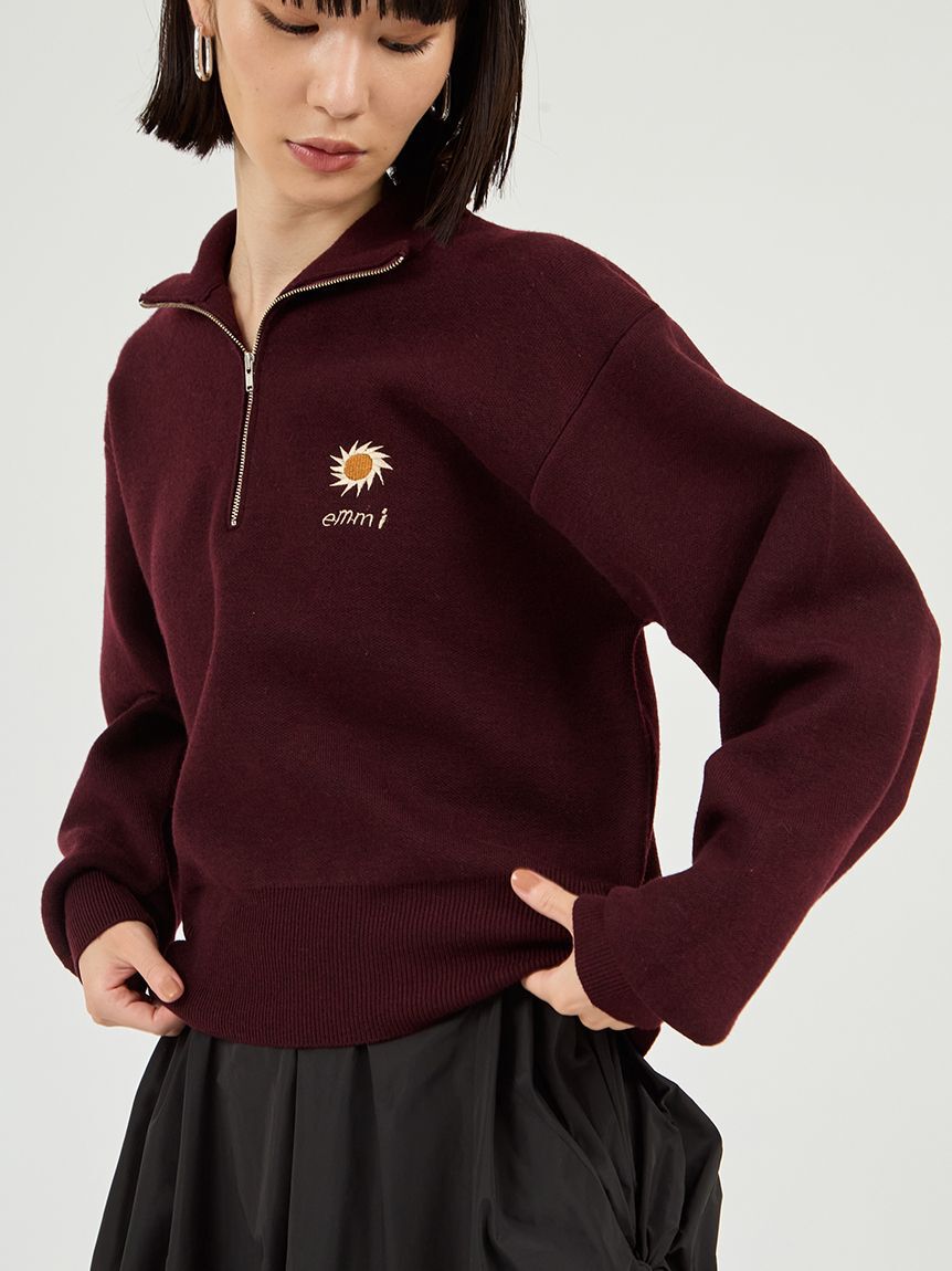 emmi atelier「【Global warming】ハーフジップニットトップス」|ニット・セーター|