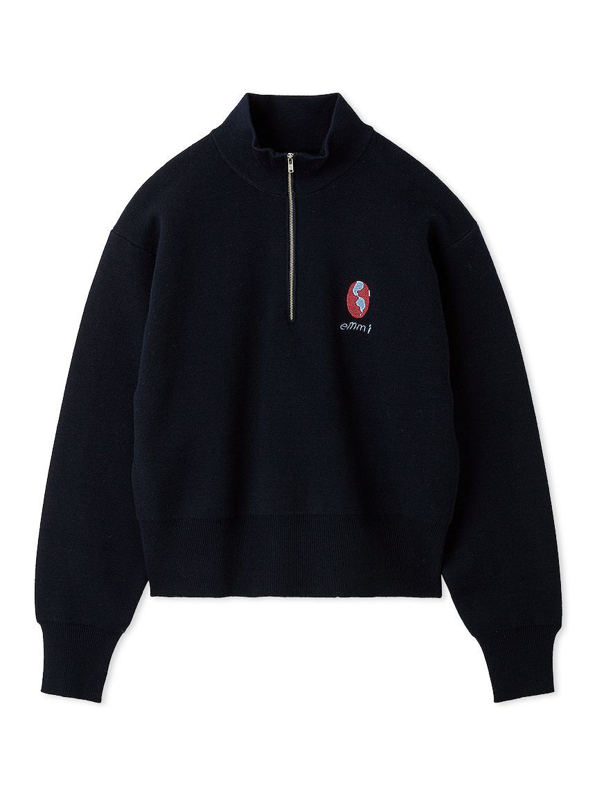emmi atelier「【Global warming】ハーフジップニットトップス」|ニット・セーター|NVY